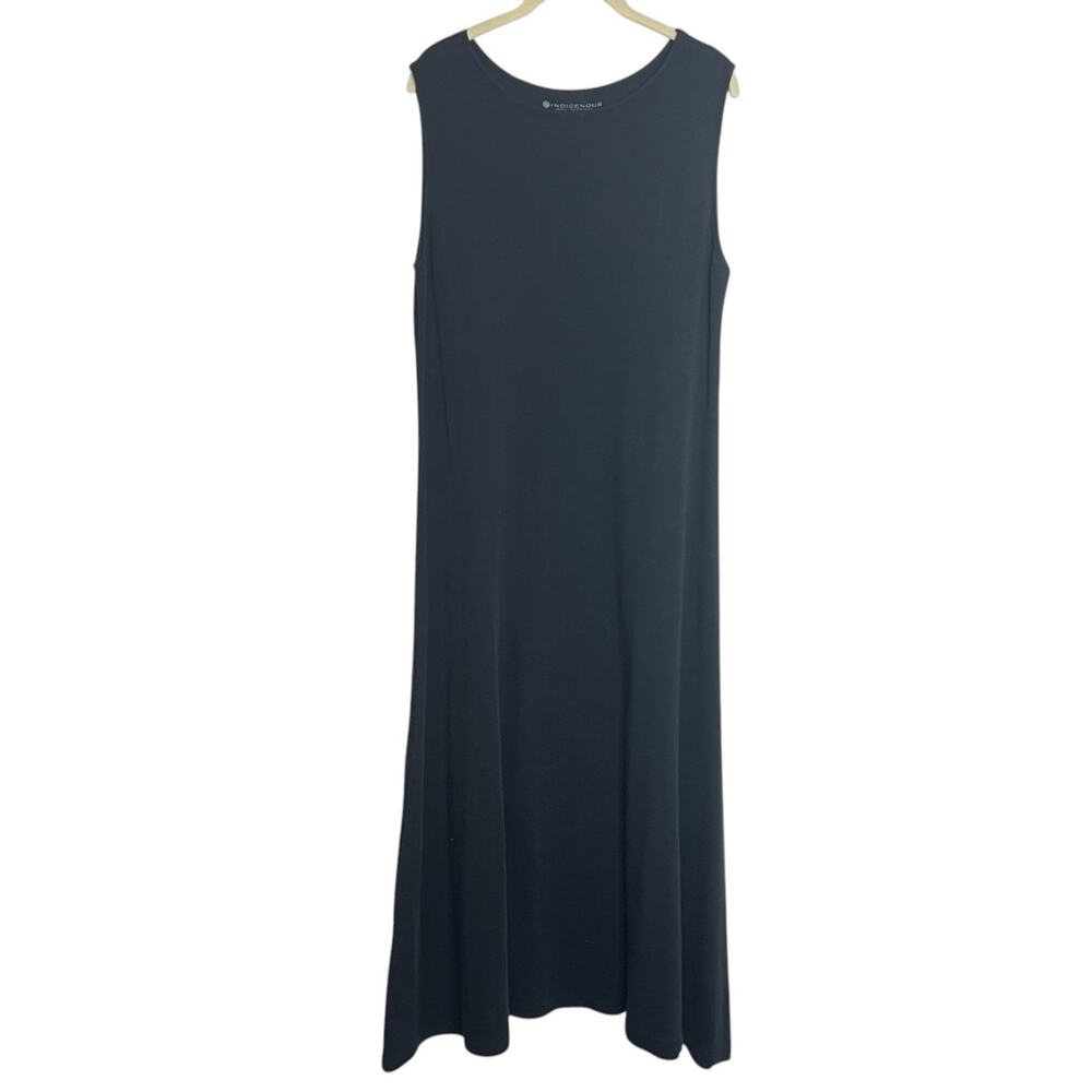 Indigenous Organic Pima Cotton Sleeveless Maxi Dress XL Black Fair Trade